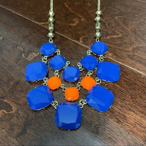 NWT Fan Flirties Blue and Orange Necklace and Earrings - Picture 1 of 5